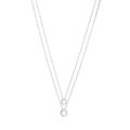Sterling Silver High Polished Double Layer Ball Necklace Pendant on Cable Chain 19"