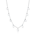 Sterling Silver Multiple Mini Discs Necklace flat Cable Chain 20"