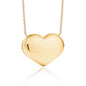 14K Yellow Gold Large or Medium Polished Shiny Puffy Heart on Strong  Rolo Chain 17" with 2" Extension to Accommodate 15"