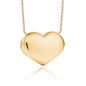 14K Yellow Gold Large or Medium Polished Shiny Puffy Heart on Strong  Rolo Chain 17" with 2" Extension to Accommodate 15"