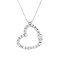 Heart Pendant Necklace in 14k White Gold with CZ
