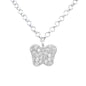 Butterfly Pendant Necklace in Sterling Silver with CZ Pavé