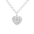 Heart Pendant Necklace in Sterling Silver with CZ Pavé