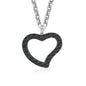 Heart Pendant Necklace in Sterling Silver with CZ Pavé