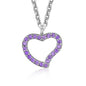 Heart Pendant Necklace in Sterling Silver with CZ Pavé