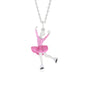 UNICORNJ Childrens Sterling Silver Girl Dancer Skater Necklace Pendant with Enamel 16"