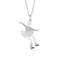 UNICORNJ Childrens Sterling Silver Girl Dancer Skater Necklace Pendant with Enamel 16"