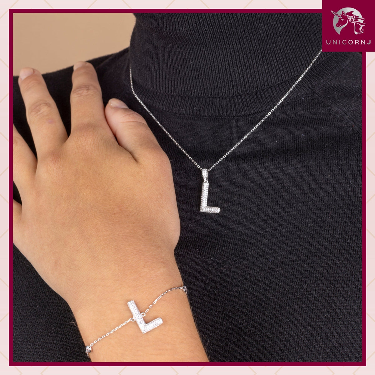 Initial Necklace in Sterling Silver