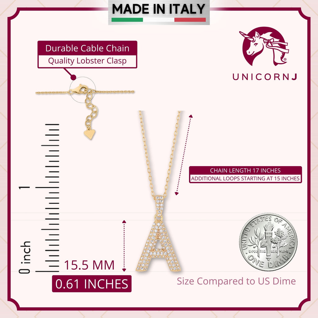 Initial Necklace in Gold-Plated Sterling Silver