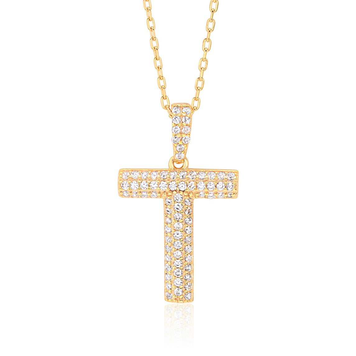 Initial Necklace in Gold-Plated Sterling Silver