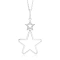 UNICORNJ Sterling Silver Polished Large Double Dangle Necklace Pendant Italy 18"