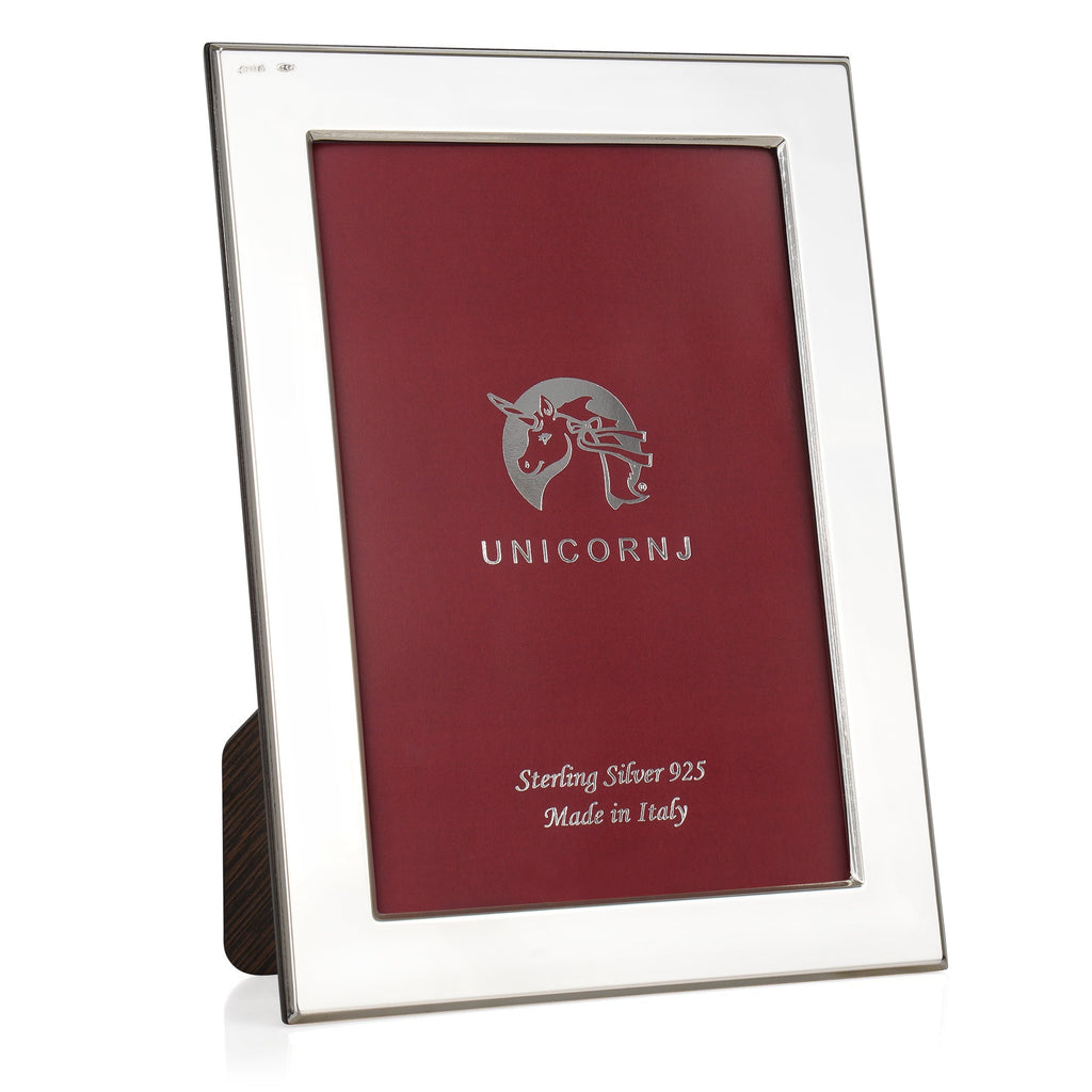 UNICORNJ Sterling Silver 4x6 Picture Frame Plain Polished 3/4" Inch Border Made In Italy