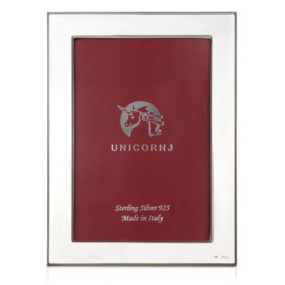 UNICORNJ Sterling Silver 4x6 Picture Frame Plain Polished 3/4" Inch Border Made In Italy