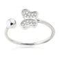 Adjustable Butterfly Ring in Sterling Silver Pavé with CZ Pink or Purple