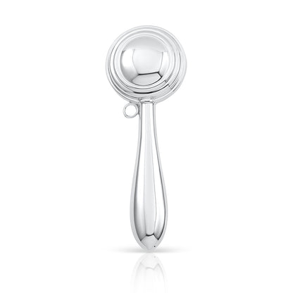 UNICORNJ Sterling Silver Keepsake Baby Rattle Victorian Style Round Personalized with Engraved Initials or Name | Complete with Gift Box | Gift for Baby | Made in Italy