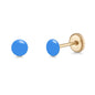 14k Gold Stud Earrings for Women and Girls Round Dot Hand Painted Enamel Colors 4mm Second Piercing Earrings Screwback
