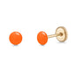 14k Gold Stud Earrings for Women and Girls Round Dot Hand Painted Enamel Colors 4mm Second Piercing Earrings Screwback