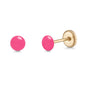 14k Gold Stud Earrings for Women and Girls Round Dot Hand Painted Enamel Colors 4mm Second Piercing Earrings Screwback