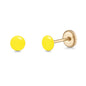 14k Gold Stud Earrings for Women and Girls Round Dot Hand Painted Enamel Colors 4mm Second Piercing Earrings Screwback