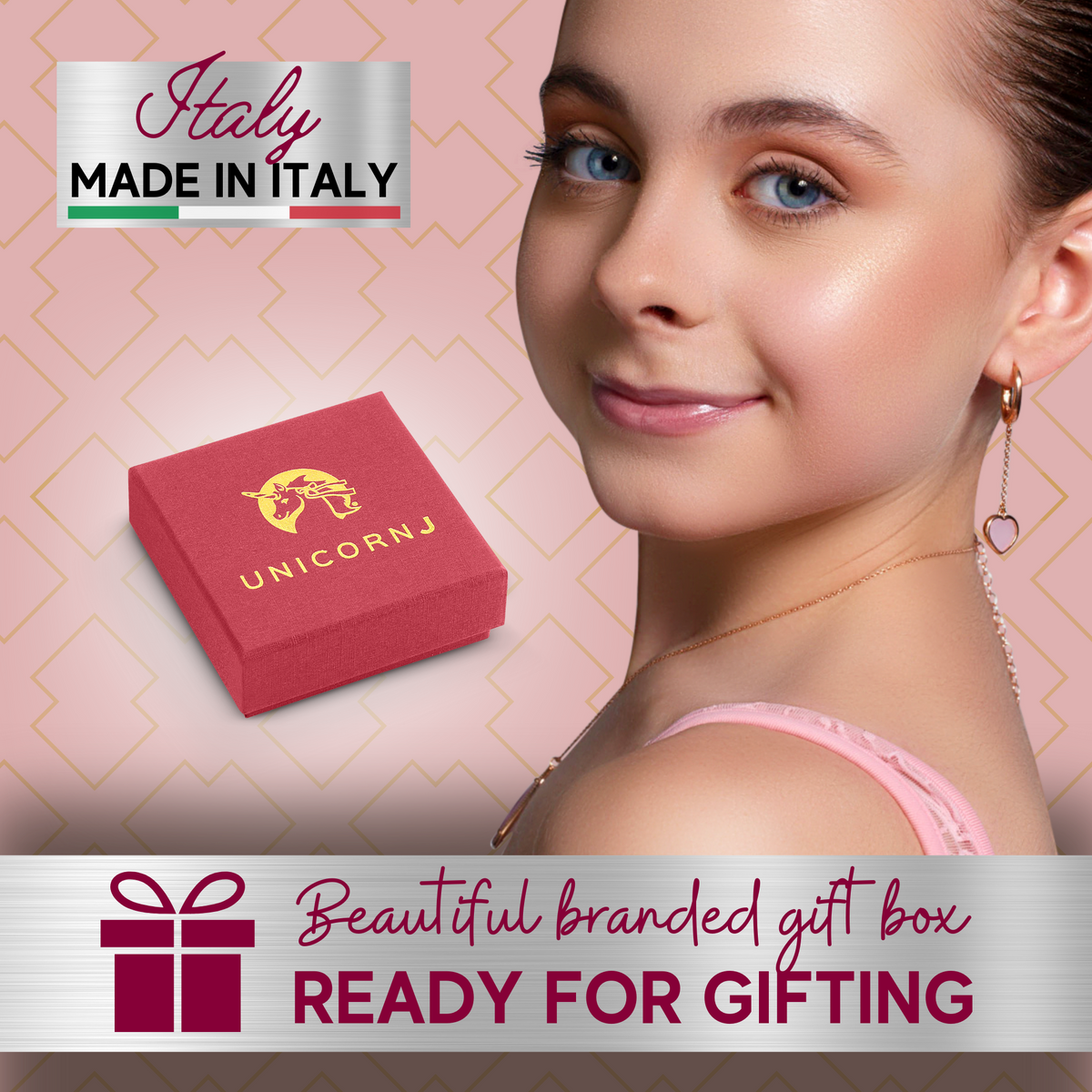 Sterling Silver Rose Gold Plated Girls Round Disc Dangle Leverback Earrings with Engraved Heart