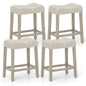 Set of 4 Upholstered Counter Height Bar Stool with Curved Saddle-Seat