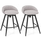 Upholstered Bar Stools Set of 2 with Footrest and Backrest