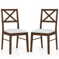 Upholstered Side Dining Chairs Set of 2 with Rubber Wood Frame