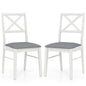 Upholstered Side Dining Chairs Set of 2 with Rubber Wood Frame