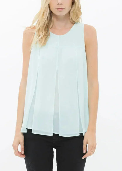 Women's Sleeveless Slit Round Neck Blouse | Femstylo