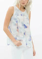 Women's Sleeveless Slit Blouse In Water Color | Femstylo