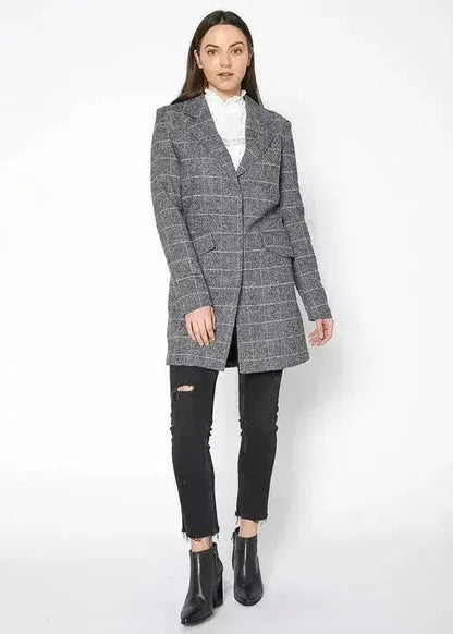 Women's Notch Collar Longline Jacket In Paprika