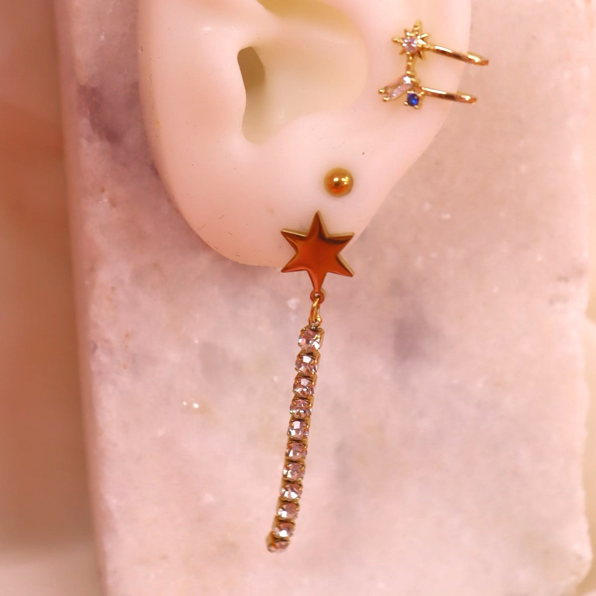 Dramatic Stardust Titanium Earrings