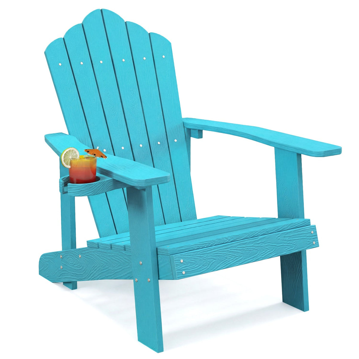 Weather Resistant HIPS Outdoor Adirondack Chair with Cup Holder