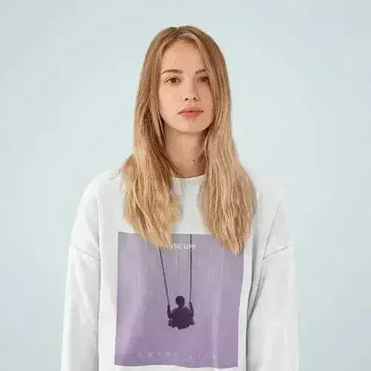 Purple Logo Sweatshirt - Soft Loose Fit Women's Top | Femstylo
