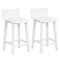 Wood Bar Stools Set of 2 with Solid Back and Seat
