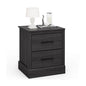 Wood Compact Floor Nightstand with Storage Drawers