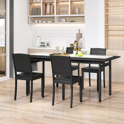 Wood Dining Chair Set of 2 Armless Kitchen Chairs with Rubber Wood Legs