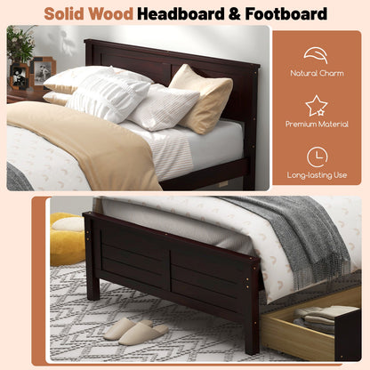 Twin Size Bed Frame with Storage Drawers