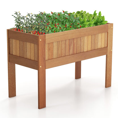 Wooden Raised Garden Bed Solid Wood Elevated Planter Box with Legs