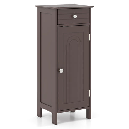 Wooden Storage Free-Standing Floor Cabinet with Drawer and Shelf