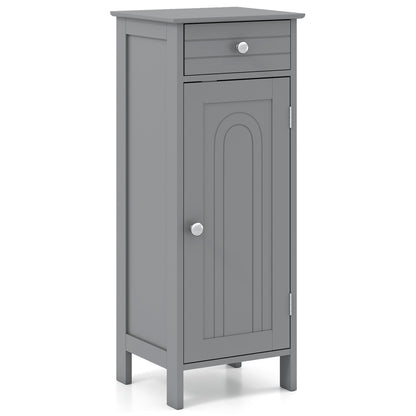 Wooden Storage Free-Standing Floor Cabinet with Drawer and Shelf