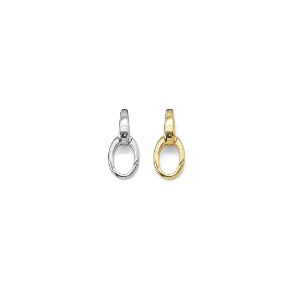 Plain Gold Oval Link Charm Holder/Snap Click Clasp/Chain Link, SKU#Y836