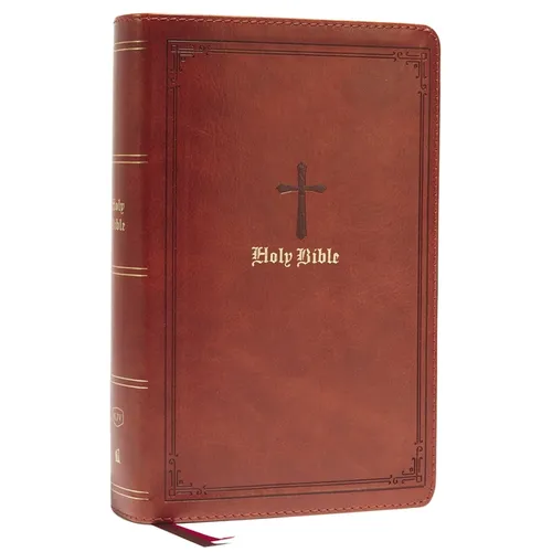 KJV Holy Bible: Large Print Single-Column with 43,000 End-Of-Verse Cross References, Brown Leathersoft, Personal Size, Red Letter, Comfort Print: King - Imitation Leather