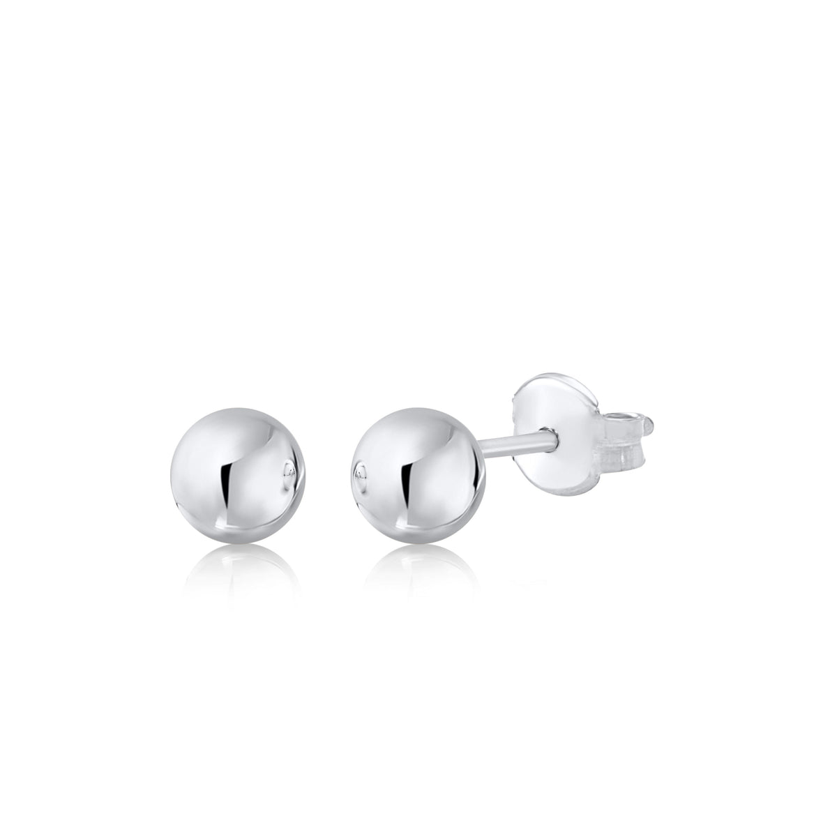 10K Yellow White Rose Gold Polished Stud Ball Earrings 5mm