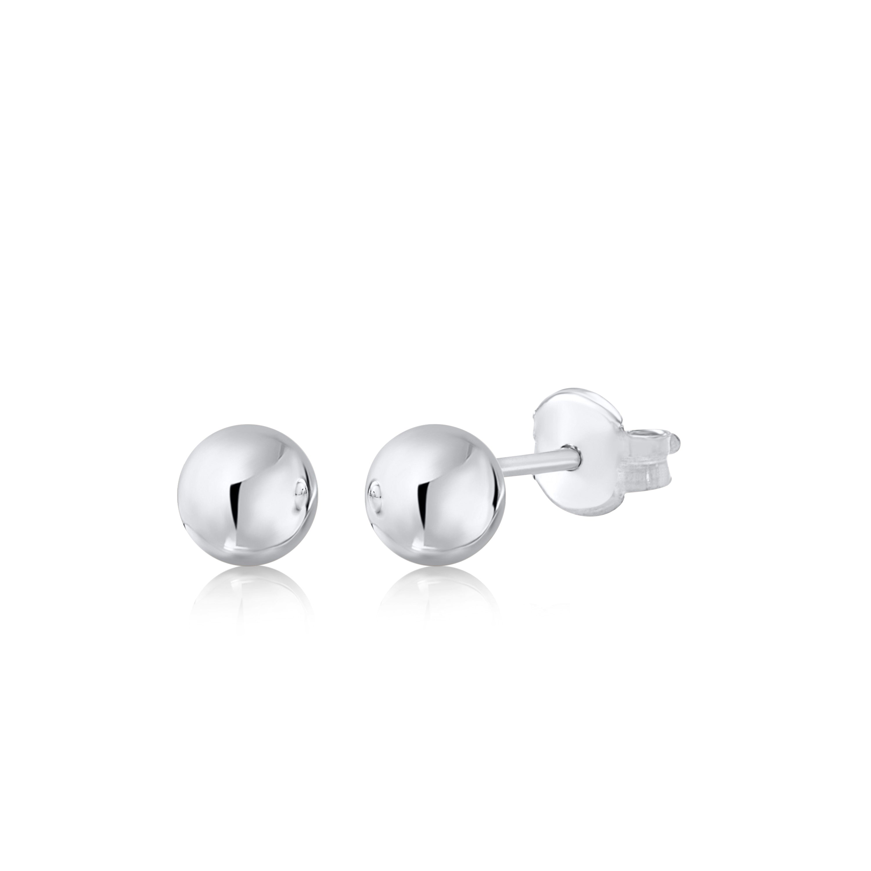 10K Yellow White Rose Gold Polished Stud Ball Earrings 5mm