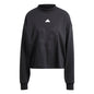 adidas Womens Printed French Terry Loose Sweatshirt Black X-Large