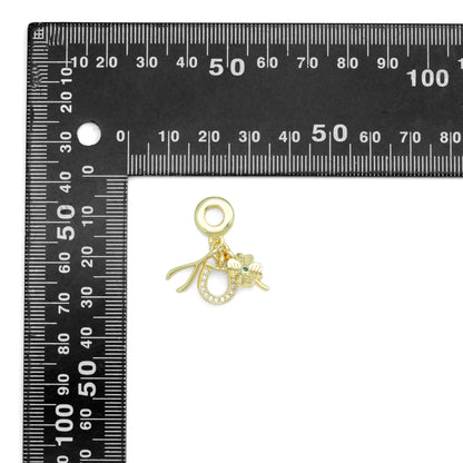Flower Horseshoe Wishbone Charm Pendant,Sku#LD721
