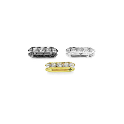 10pc Rhinestone Jewerly Seperator Bar with 3 holes, sku#C131