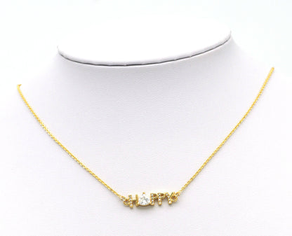 CZ Happy Word Shape Connector, Sku#LK601