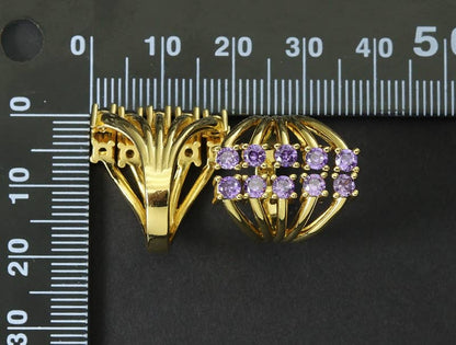 Colored CZ Ballon Ring, Sku#B144